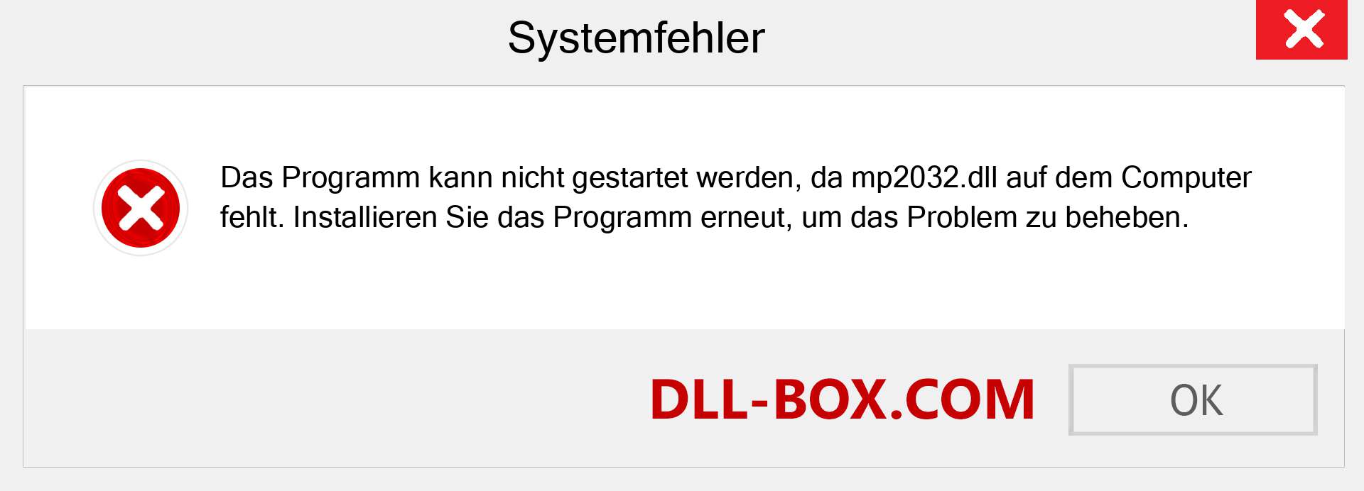 mp2032.dll-Datei fehlt?. Download für Windows 7, 8, 10 - Fix mp2032 dll Missing Error unter Windows, Fotos, Bildern