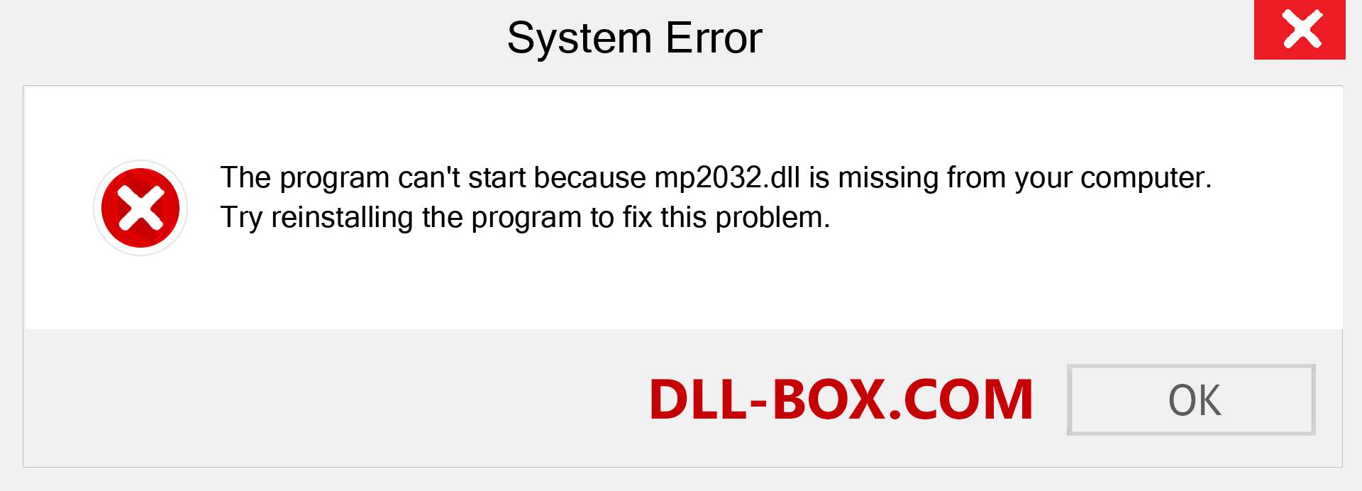  mp2032.dll file is missing?. Download for Windows 7, 8, 10 - Fix  mp2032 dll Missing Error on Windows, photos, images