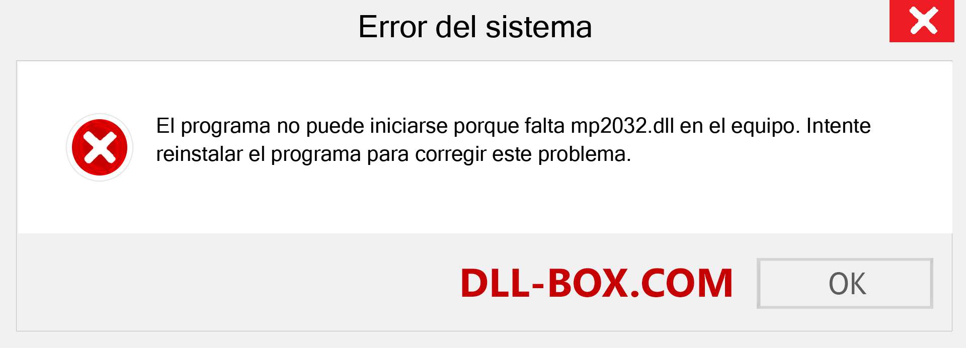 ¿Falta el archivo mp2032.dll ?. Descargar para Windows 7, 8, 10 - Corregir mp2032 dll Missing Error en Windows, fotos, imágenes